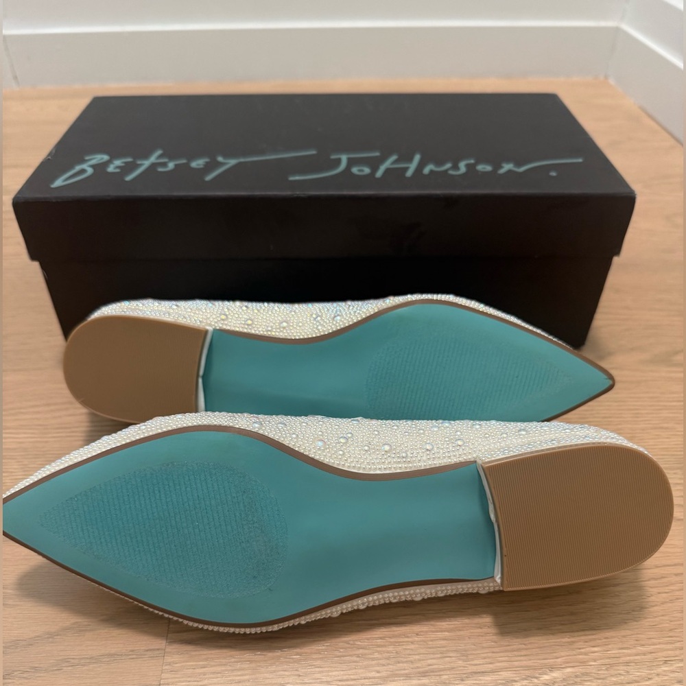 Betsey Johnson Crystal Pavé Pointed Toe Flat - Picture 4 of 9